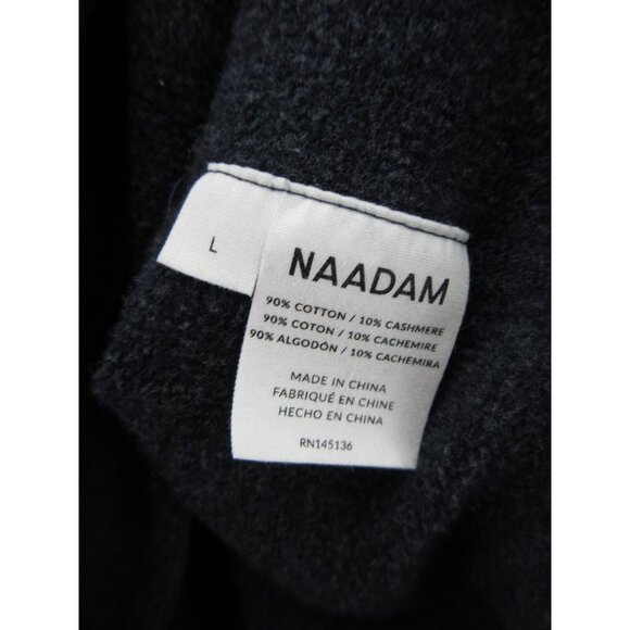 Naadam Sweater Large Cashmere Cotton 1/4 Zip Pullover Minimalist Knit - Picture 9 of 10